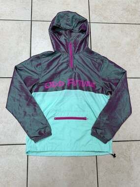 Odd Future Iridescent Purple and Mint Two-Tone Hooded Anorak Windbreaker Jacket